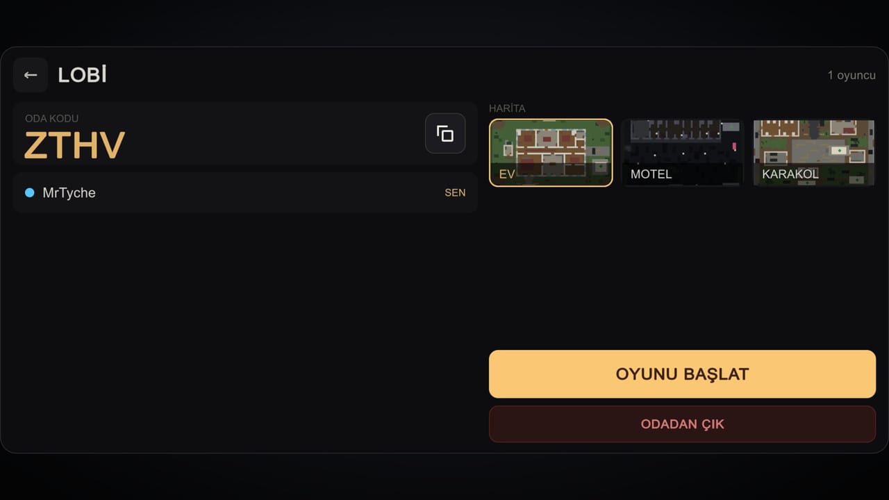Lobi: bir oda kodu ve üç harita